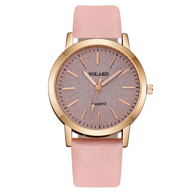 s High Quality Fashion Womens Ladies Simple Watches Geneva Faux Leather Analog Quartz Wrist Watch clock saat Gift