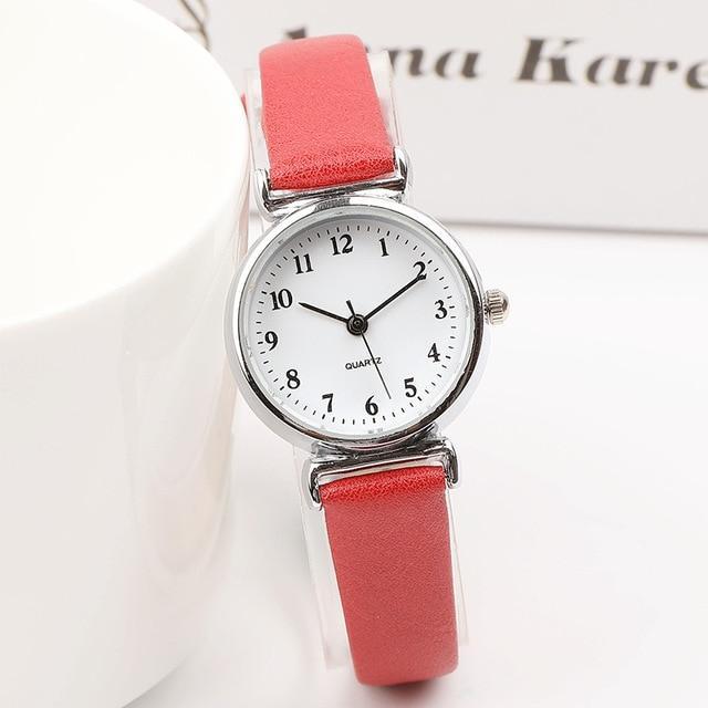 Exquisite small simple women dress watches retro leather female clock Top  brand women's fashion mini design wristwatches clock