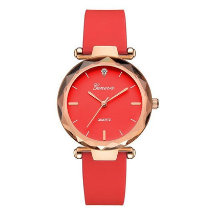 2019 Geneva Fashion Luxury Brand Women Watch Silicone Strap Simple Pin Buckle Ladies Clock Quartz Wrist Watches relogio feminino