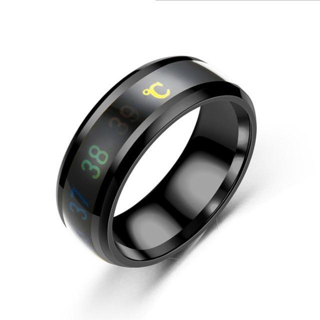 Ring For Men Stainless Steel Intelligent Temperature Sensing Couple Rings For Women Lovers Wedding Band Ring Jewelry