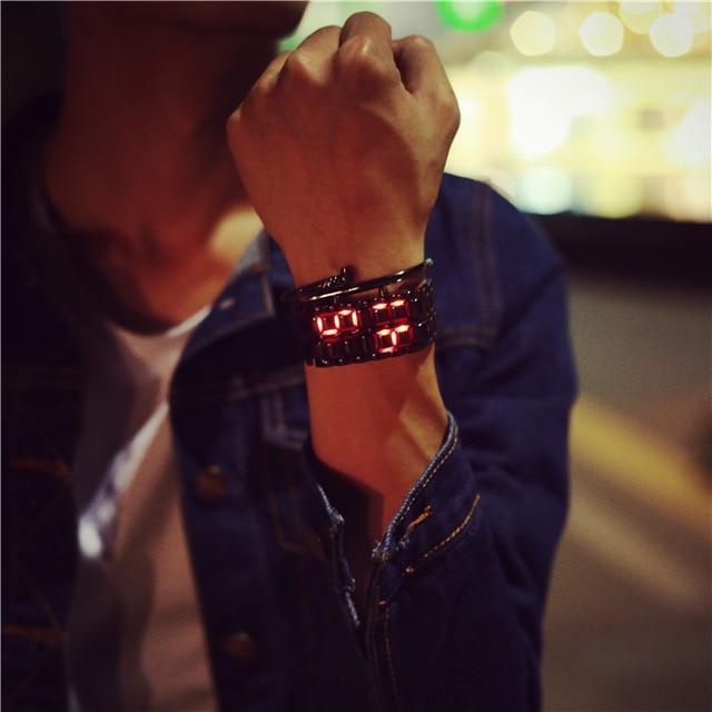 s Korean Style men women digital wristwatches creative LED light electronic male female clock fashion casual couple bracelet watch