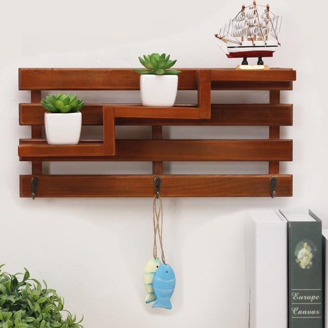 Entryway Wood Hanging Shelf