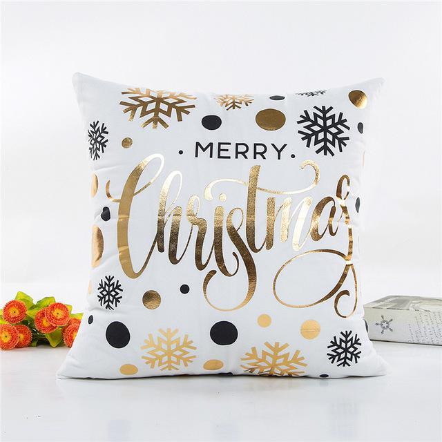 Gold Printed Pillow Cover