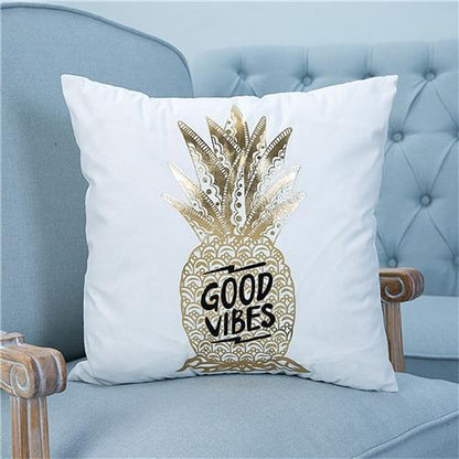 Gold Printed Pillow Cover