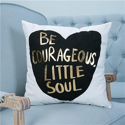 Gold Printed Pillow Cover
