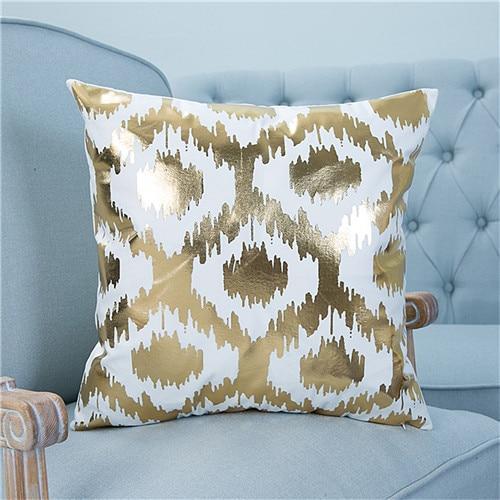 Gold Printed Pillow Cover