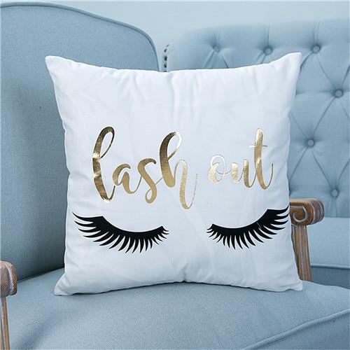Gold Printed Pillow Cover