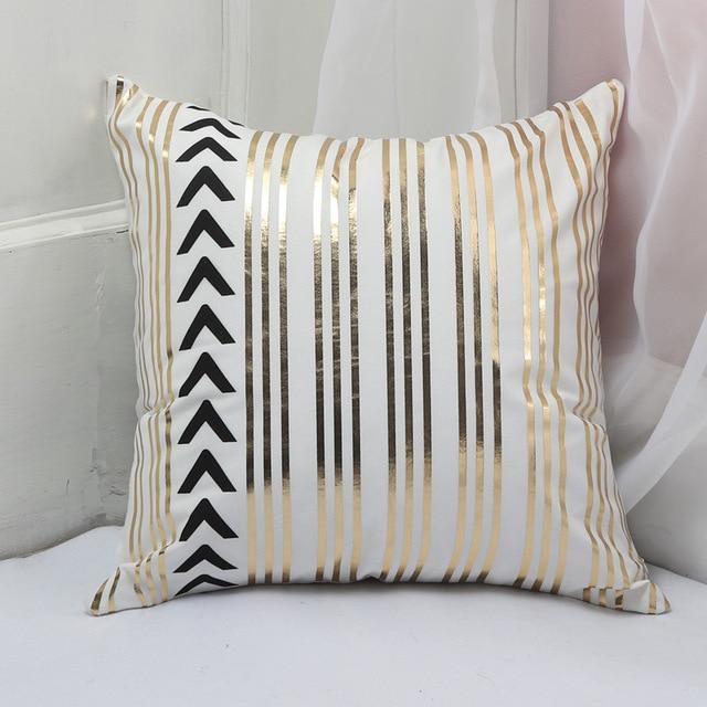 Gold Printed Pillow Cover