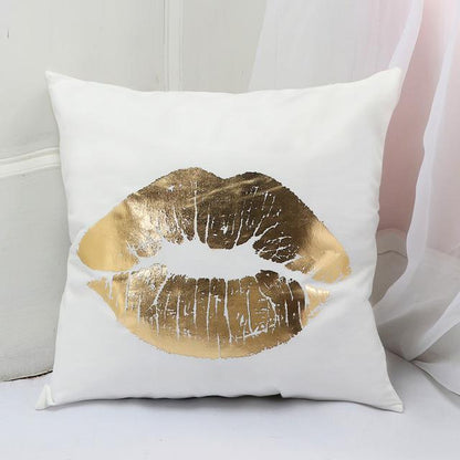 Gold Printed Pillow Cover