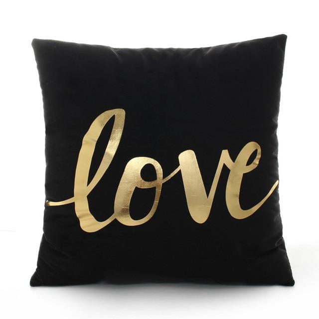 Gold Printed Pillow Cover