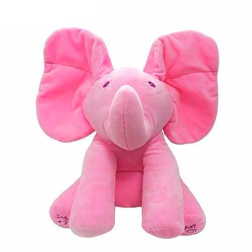Singing Peek A Boo Elephant Flappy Ear Plush Interactive Kids Toy