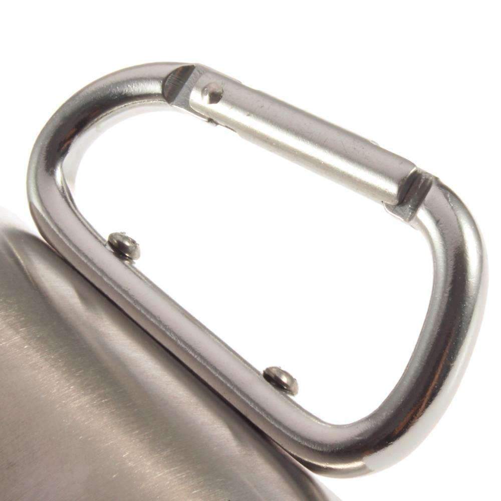 Carabiner Hook Double Wall - Stainless Travel Mug Cup Water