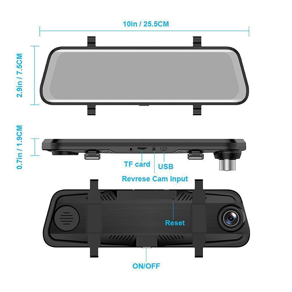LCD Mirror w/ Front & Rear Camera
