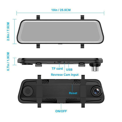 LCD Mirror w/ Front & Rear Camera