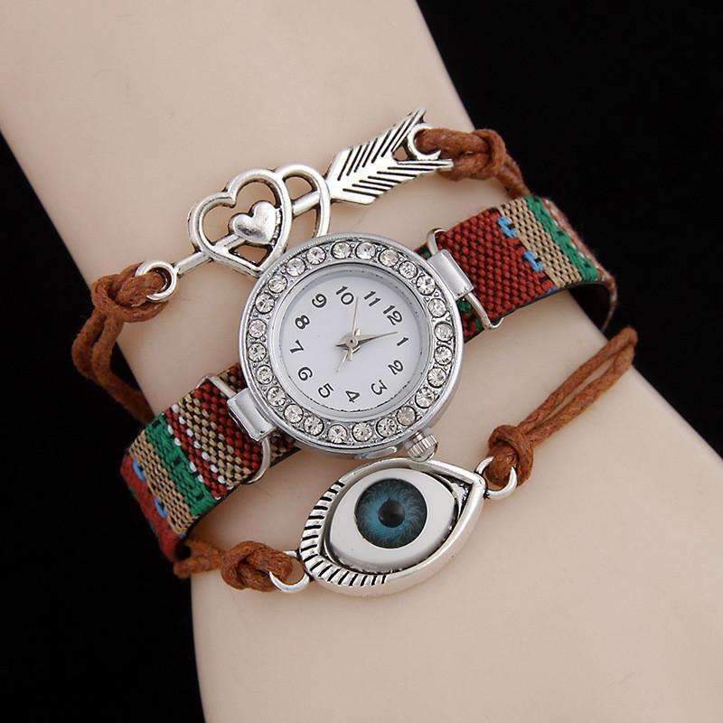 Heart Arrow Eye Vintage Quartz Bracelet Watch